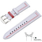 Bracelet Milan – Cuir grainé - Blanc rouge argent