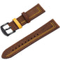 Bracelet Milan – Cuir grainé - Café foncé jaune noir