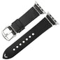Bracelet Maxime - Cuir Italien - Noir Boucle Argentée