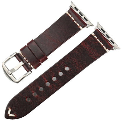 Bracelet Maxime - Cuir Italien - Marron Boucle Argentée