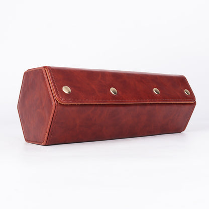Théo - Étui Hexagonal en Cuir de selle
