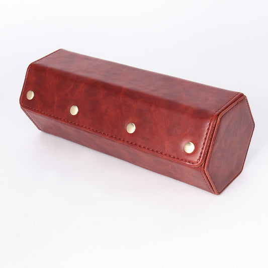 Théo - Étui Hexagonal en Cuir de selle