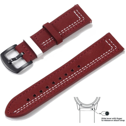 Bracelet Milan – Cuir grainé - Rouge blanc noir