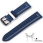 Bracelet Milan – Cuir grainé - Bleu blanc noir
