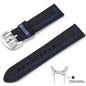 Bracelet Milan – Cuir grainé - Noir bleu argent