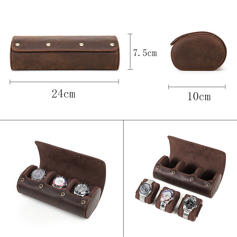 Lucas - Boîte de Rangement en Cuir de selle