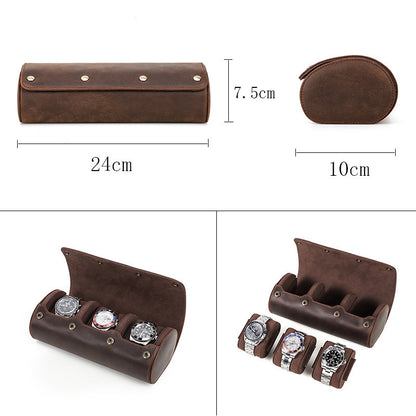 Lucas - Boîte de Rangement en Cuir de selle