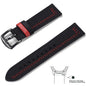 Bracelet Milan – Cuir grainé - Noir rouge noir
