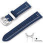 Bracelet Milan – Cuir grainé - Bleu argent